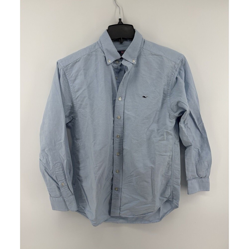 Vineyard Vines Classic Fit Whale Shirt Blue Button-Down Long Sleeve Mens M